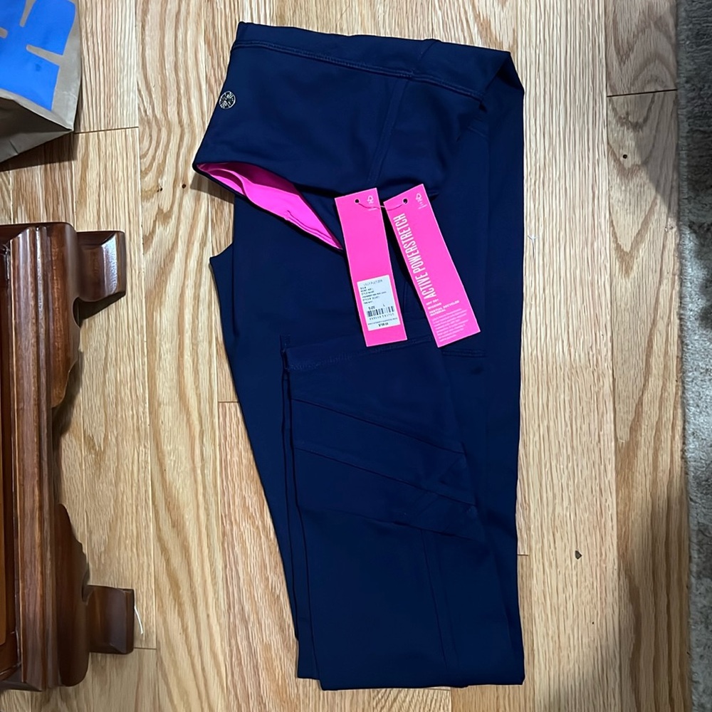 Lilly Pulitzer weekender high rise legging NAVY NWT size LARGE